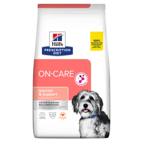 BK34466M-PD-Ca-ONC-Ckn-EU-3D-Front Hill’s PRESCRIPTION DIET ON-Care Сухий корм для собак, для підтримки у період реабілітації, при виснаженні, втраті апетиту, онкологічних захворюваннях, з куркою