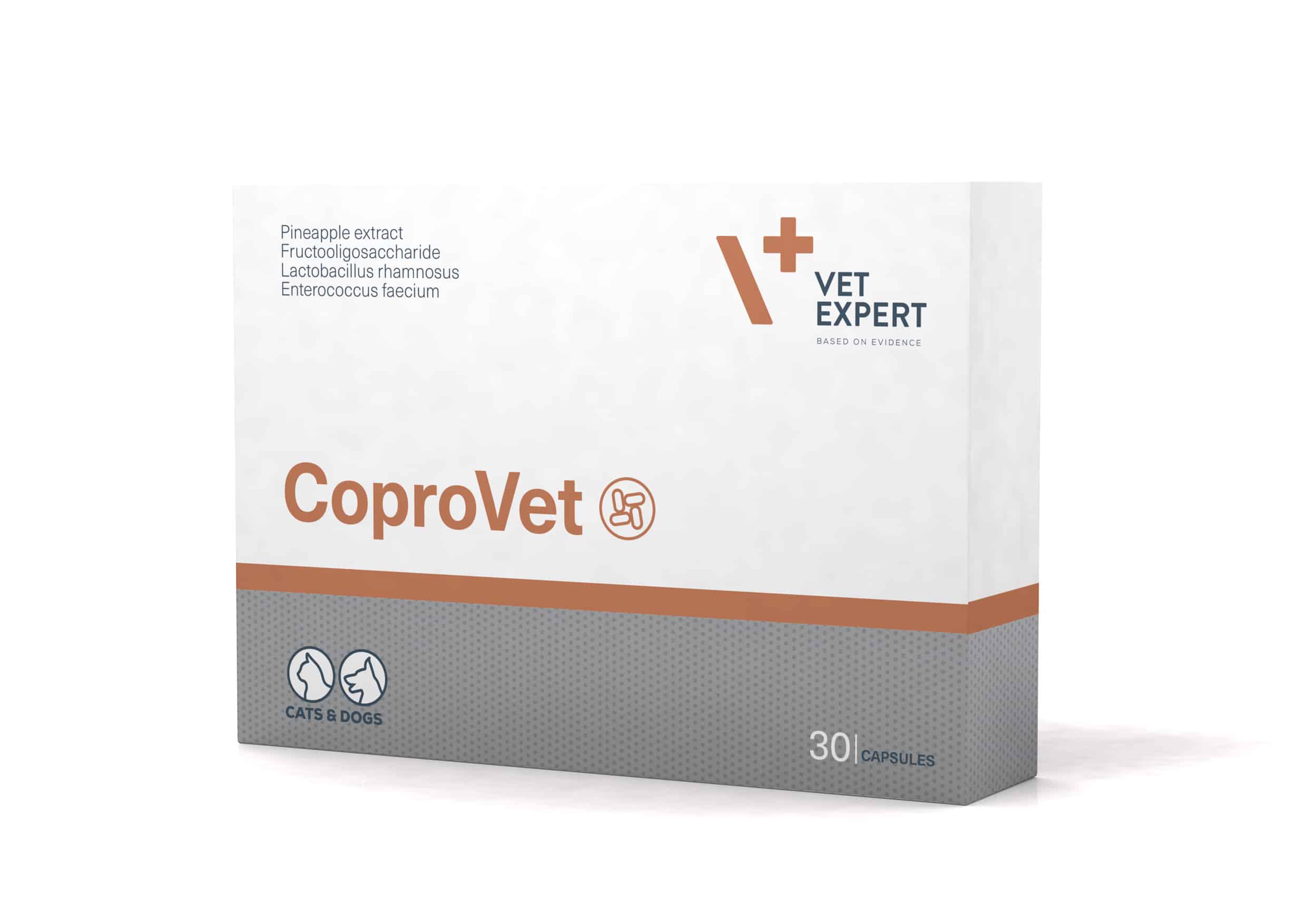 CoproVet_01_2023 Vet Expert CoproVet - харчова добавка для котів і собак для ефективного вирішення проблеми копрофагії (поїдання калу), 30 кап.